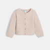 Gilet maille tricot doux rose bébé fille