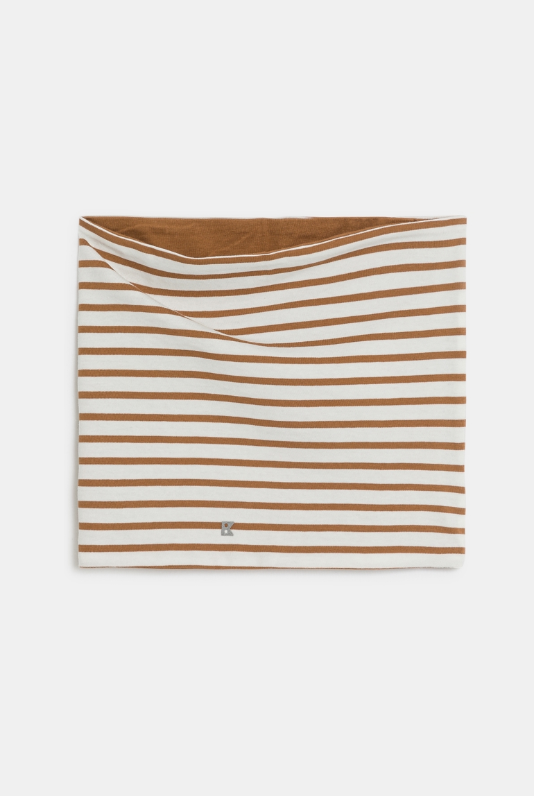 Snood en coton rayé marron Garçon 1