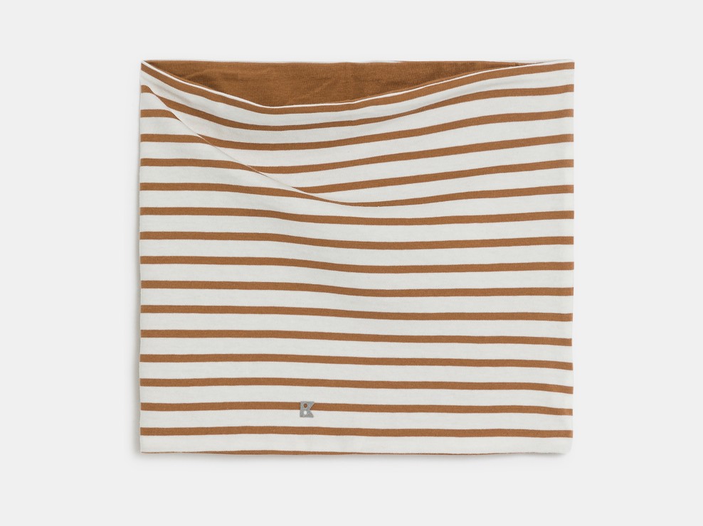 Snood en coton rayé marron Garçon 1