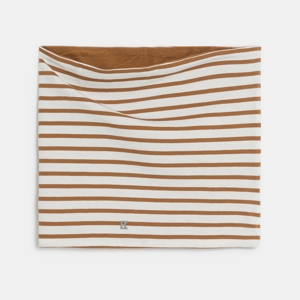 Boy's brown striped cotton snood 1