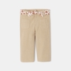 Pantalon large velours côtelé beige bébé fille