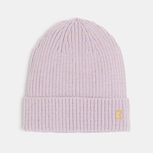 Bonnet Côtelé À Revers Fille - Violet Tres Clair - 3/5=49/51cm - OKAIDI