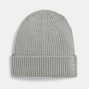 Boy's grey ribbed beanie with turnover 1