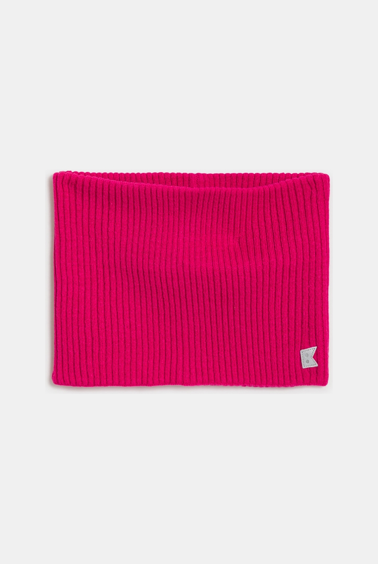Snood côtelé uni rose Fille 1