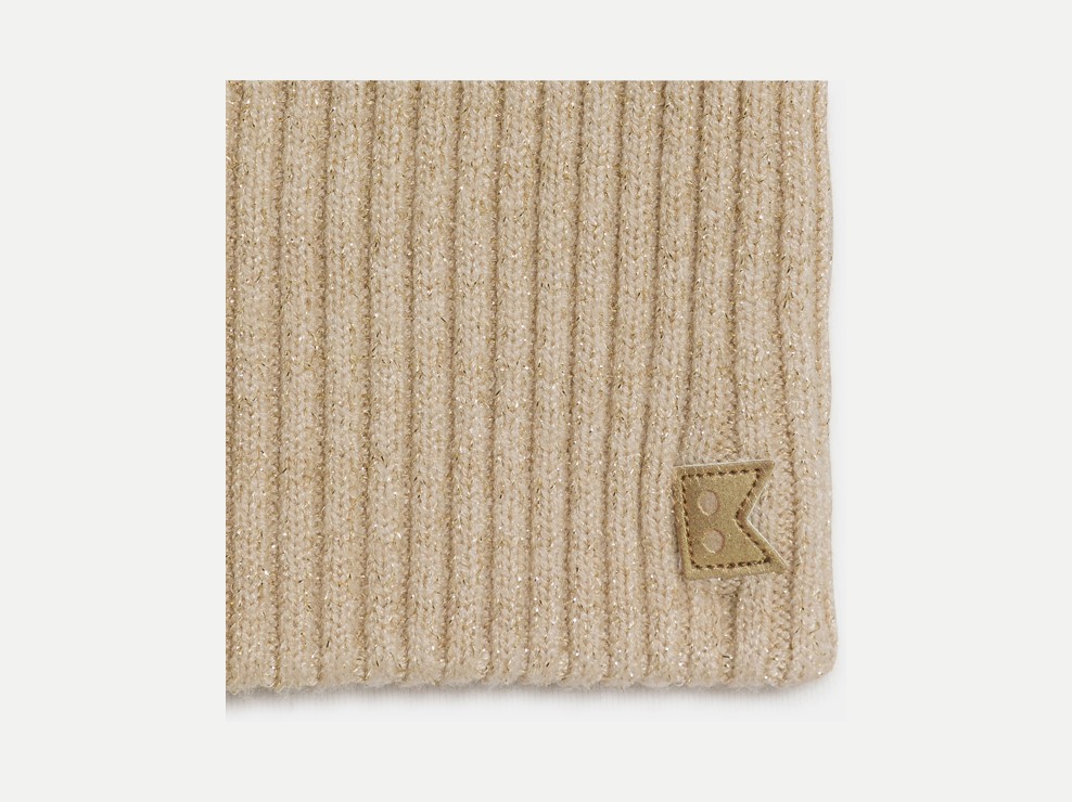 Effen beige geribde colsjaal voor meisjes 2