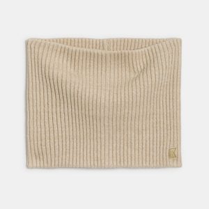 Girl's plain beige ribbed snood 1