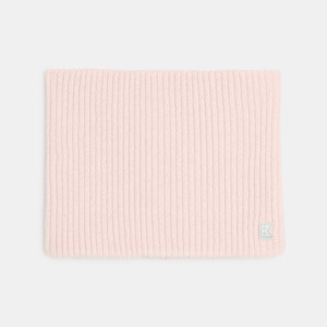 Snood côtelé uni rose Fille