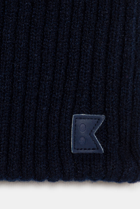 Snood côtelé uni bleu Garçon