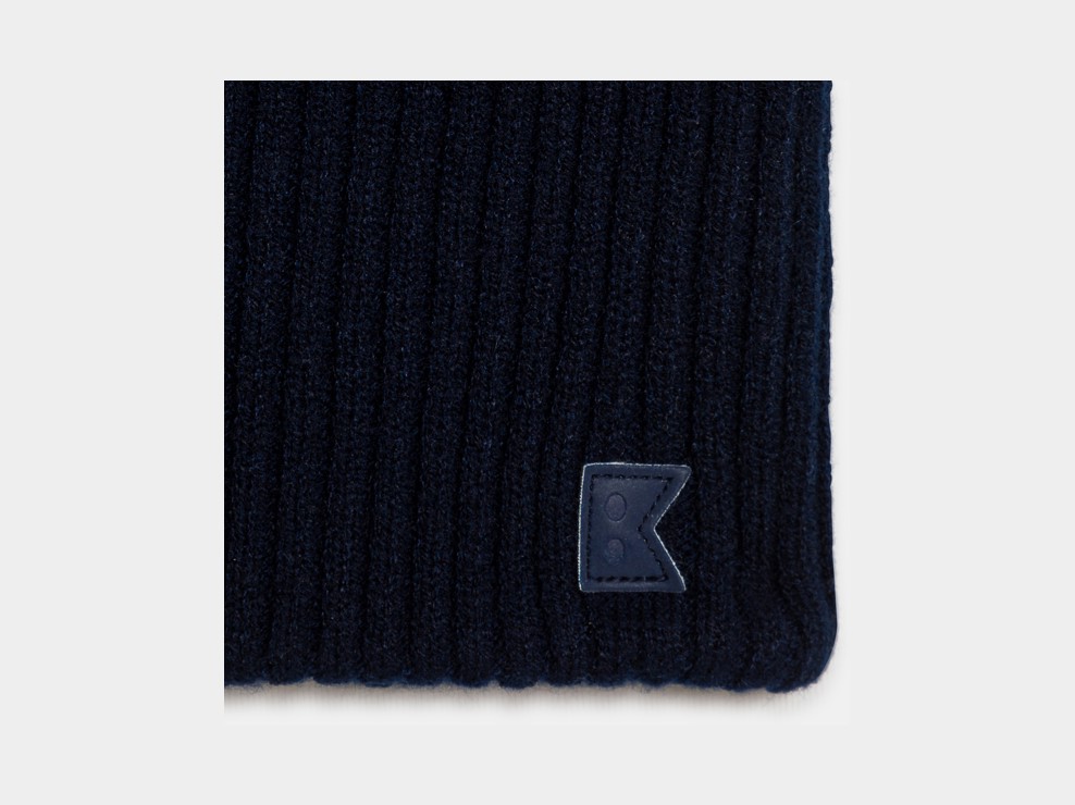 Snood côtelé uni bleu Garçon 2