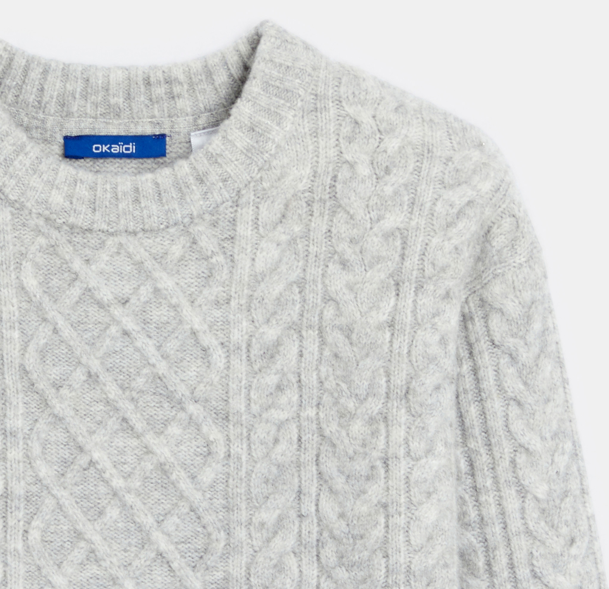 Fantovski pulover s kitastim vzorcem lisasto sive barve 2