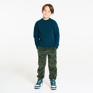 Boy's navy blue cable-knit jumper 1