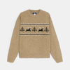 Pull motif scandinave beige foncé Garçon