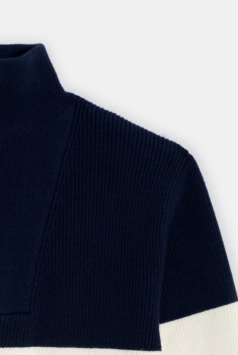 Pull rayé à col camionneur marine Garçon 2