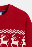 Pull jacquard rouge Garçon 2