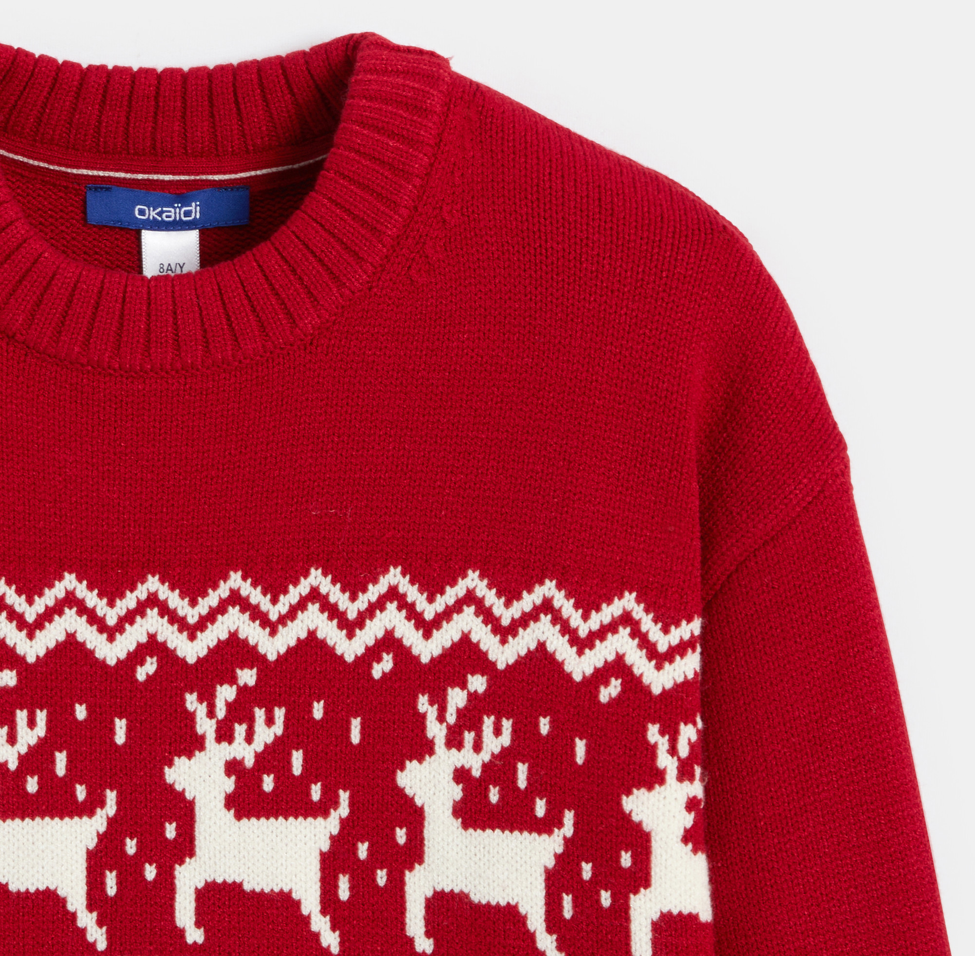 Fantovski pulover rdeče barve iz žakarda 2