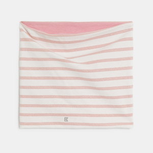 Girl's pink striped cotton snood 1