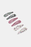 Barrettes clic clac en métal coloré (lot de 6)
