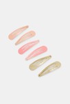 Barrettes clic clac en métal coloré (lot de 6)