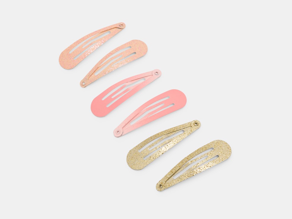 Barrettes clic clac en métal coloré (lot de 6) 1