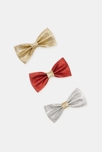Barrettes nœud papillon à paillettes  (lot de 3)