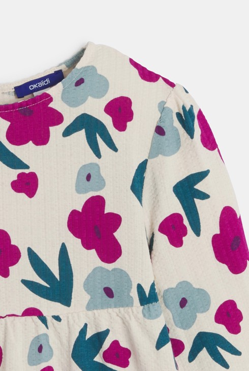 Robe à fleurs écru Fille 2