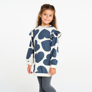 Robe en molleton motif cœur noir Fille 1