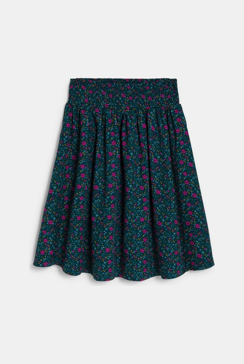 Jupe midi imprimé vert Fille