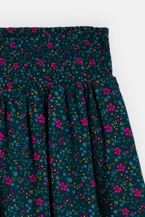 Jupe midi imprimé vert Fille