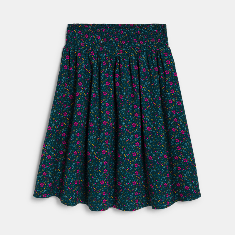 Bedruckter grüner Midi-Rock für Mädchen