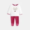 Pyjama chaud en soft boa et velours blanc bébé fille