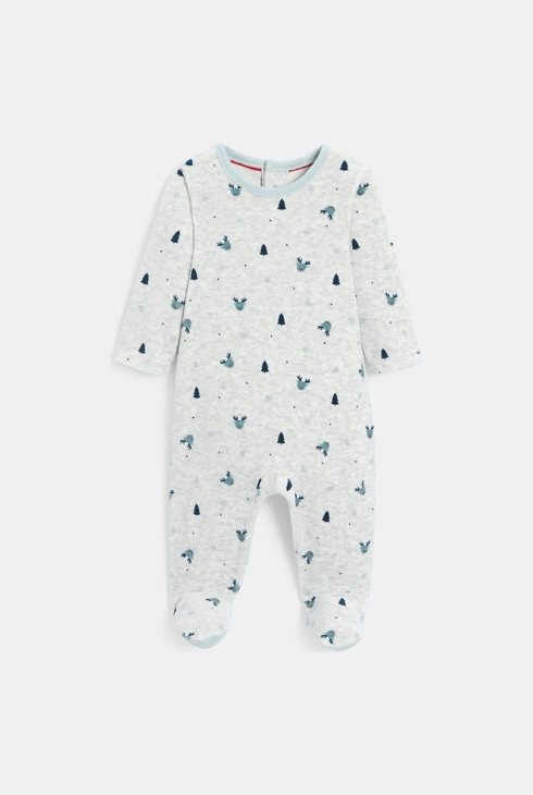 Dors-bien velours rennes gris chiné bébé garçon 2