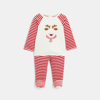 Pyjama chaud en soft boa et velours renne rouge bébé garçon