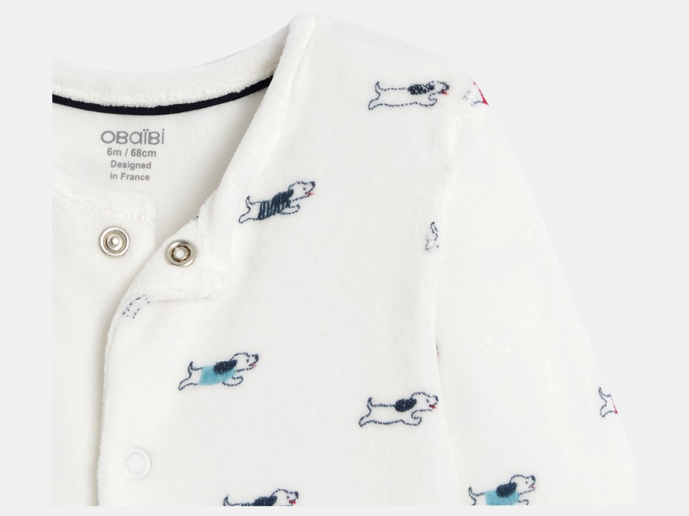 Dors-bien velours bleu bébé garçon (lot de 2) 2