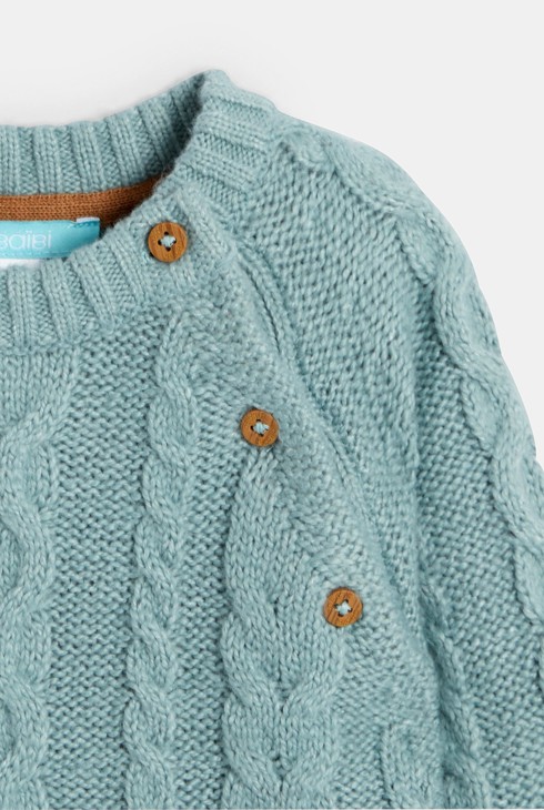 Blauer Zopfstrickpullover Kleinkind Junge 2