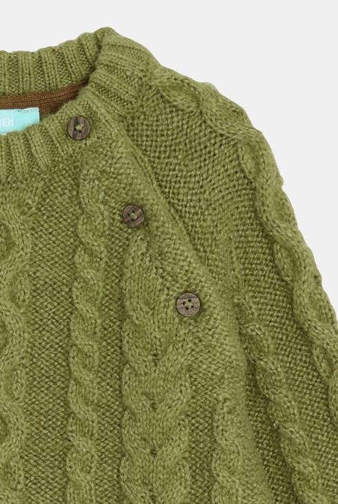 Jersei de punt trenat verd bebè nen 2