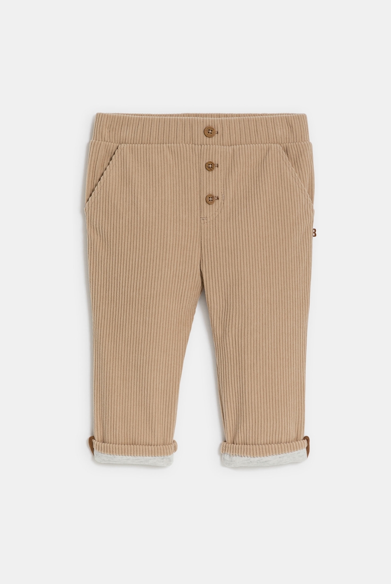 Pantalón pana flexible beige bebé niño 1