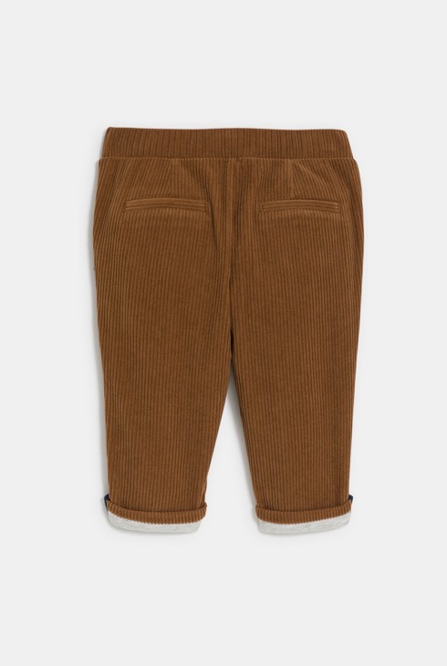 Pantalon velours côtelé souple marron bébé garçon 2