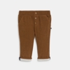 Pantalon velours côtelé souple marron bébé garçon