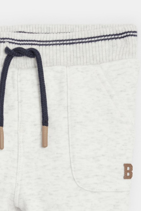 Pantalons de jòguing de moletó blancs bebè nen 2