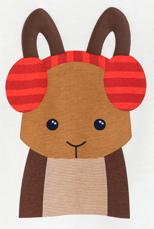 T-shirt manches longues lapin blanc marine bébé garçon