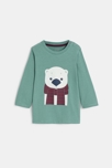 T-shirt manches longues ours vert bébé garçon 3