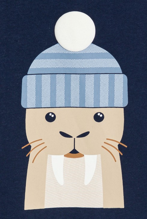 T-shirt manches longues castor bleu marine bébé garçon 2