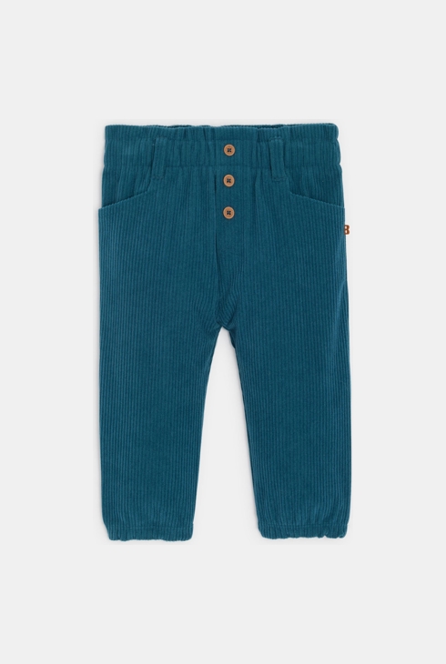 Pantalon velours côtelé taille élastique vert bébé fille