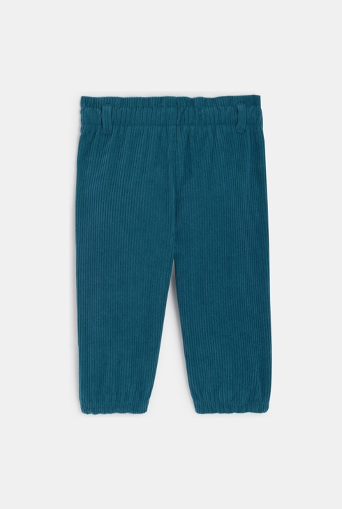 Pantalon velours côtelé taille élastique vert bébé fille