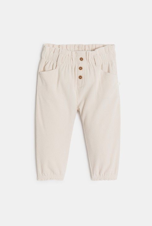 Pantaloni di velluto a costine con vita elasticizzata per neonata 1