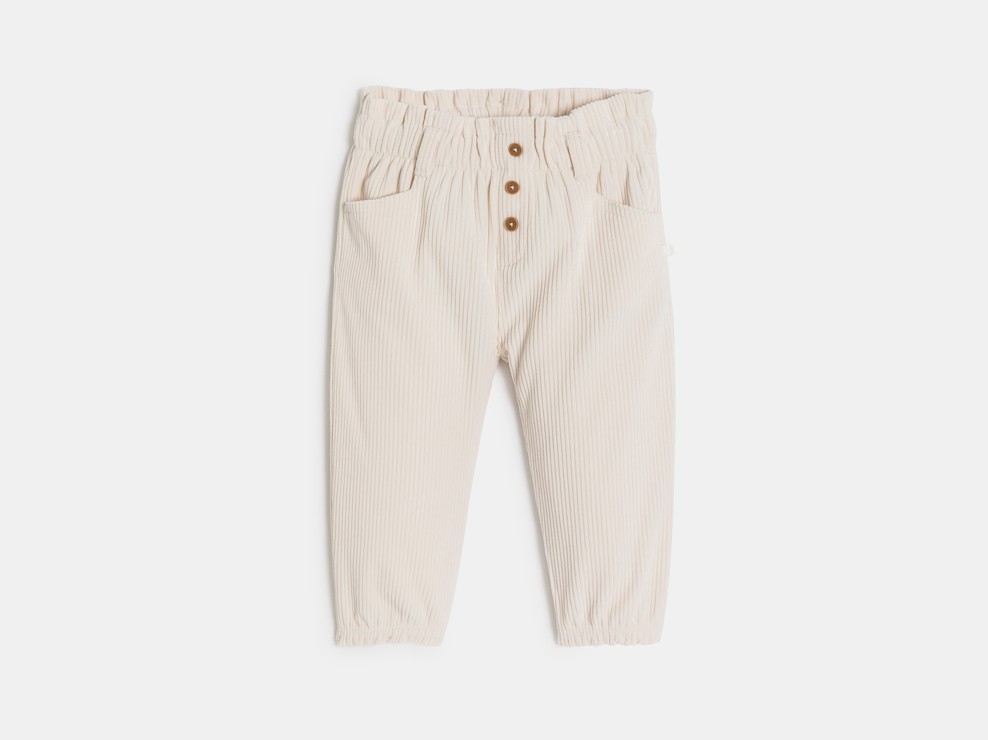 Pantalon velours côtelé taille élastique  bébé fille 1