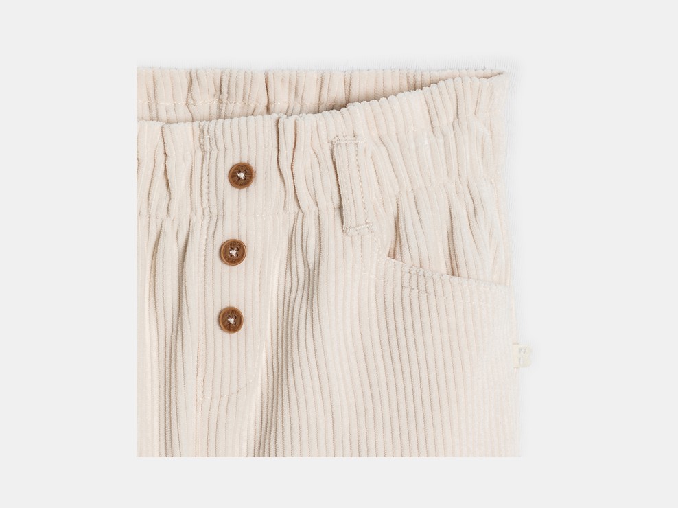 Pantalon velours côtelé taille élastique  bébé fille 2