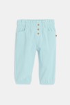 Pantalon velours côtelé taille élastique bleu bébé fille