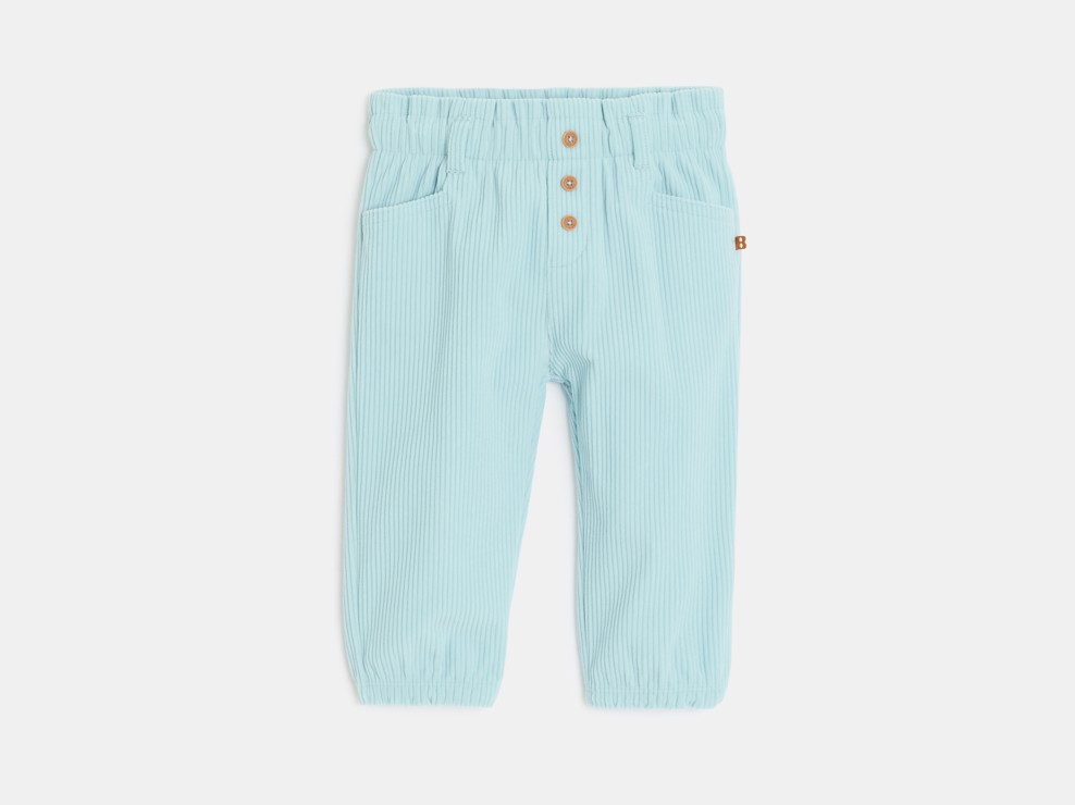 Blaue Cordhose mit Dehnbund für kleine Mädchen 1