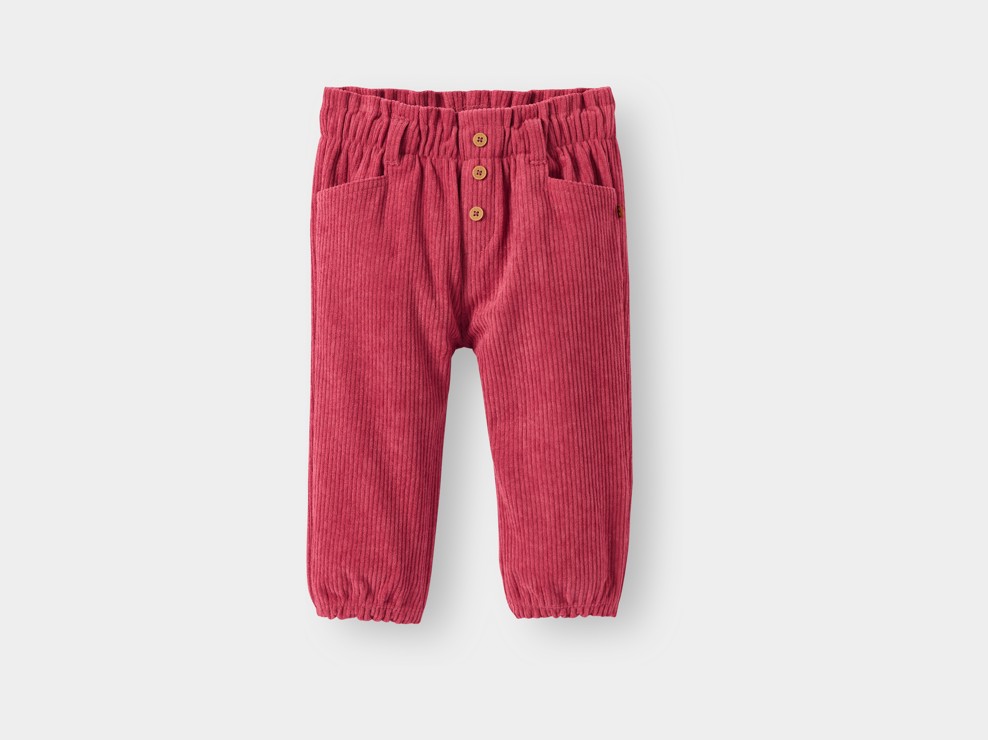 Pantalon velours rouge bébé fille 1